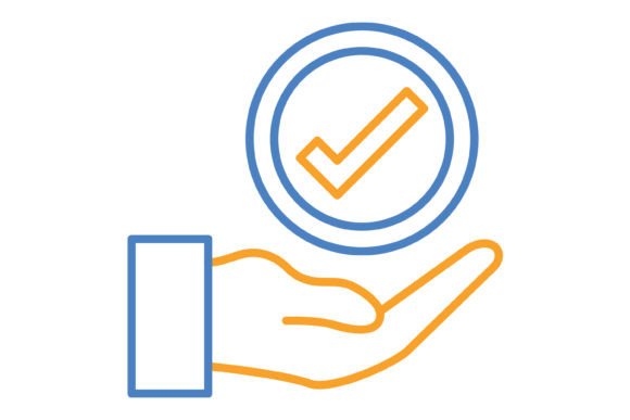 Approve Blue & Orange Line Icon: Streamline Your Design Workflow