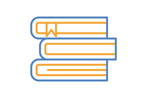 Books Blue & Orange Line Icon: A Versatile Design Asset