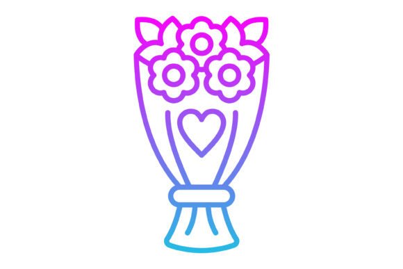 Bouquet Line Gradient Icon: A Versatile Design Asset