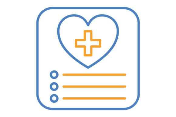 Daily Health App Blue & Orange Line Icon: A Designer's Take