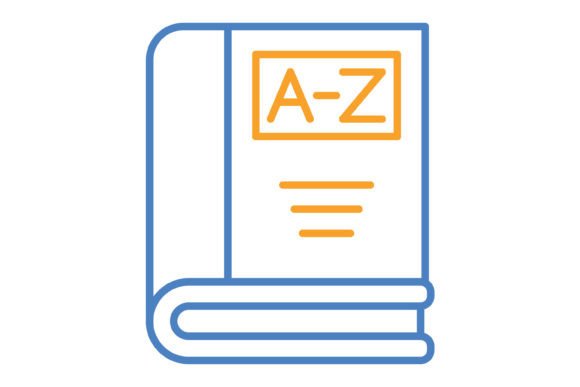 Dictionary Blue & Orange Line Icon: Your Go-To Design Asset