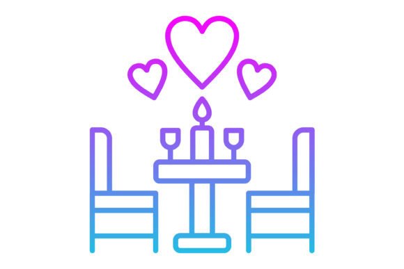 Dinner Line Gradient Icon: A Modern Vector Solution