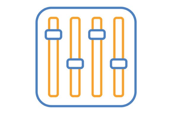 Equalizer Blue & Orange Line Icon: A Versatile Design Asset