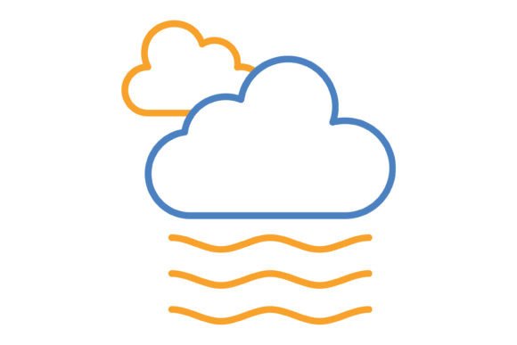 Fog Blue & Orange Line Icon: A Modern Design Asset