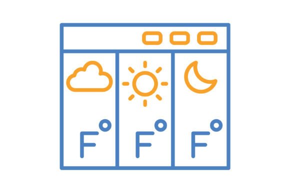 Forecast Blue & Orange Line Icon: A Versatile Design Asset