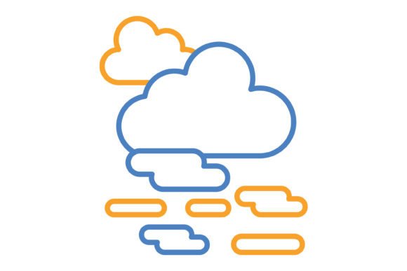 Haze Blue & Orange Line Icon: A Modern Design Asset