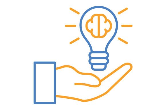 Idea Blue & Orange Line Icon: A Visual Spark for Modern Projects