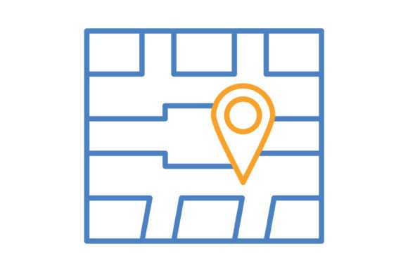 Map Location Blue & Orange Line Icon: A Designer's Guide