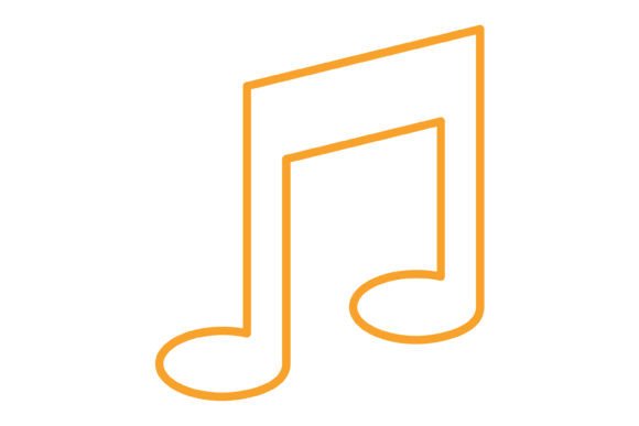 Music App Orange Line Icon: A Versatile Design Asset