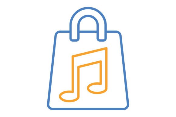 Music Store App Blue & Orange Line Icon: A Designer's Toolkit