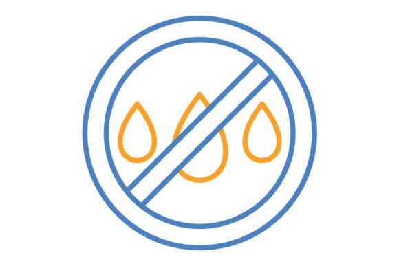 No Water Blue & Orange Line Icon: Modern Clarity for Your Projects