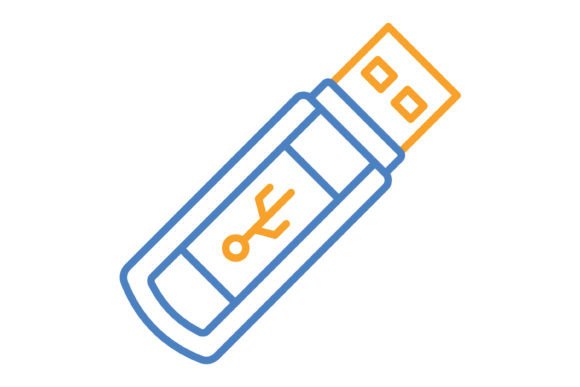 Pen Drive Blue & Orange Line Icon: A Designer's Guide