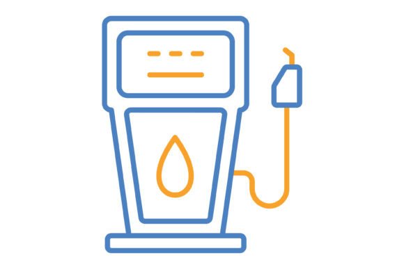 Petrol Pump Blue & Orange Line Icon: A Modern Fuel Symbol