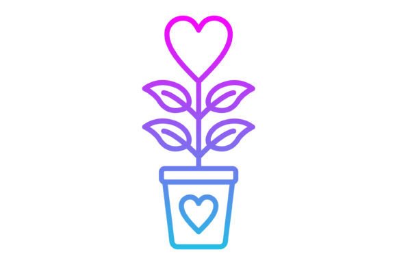 Plant Line Gradient Icon: A Versatile Design Asset