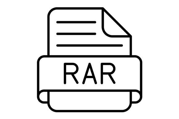 Rar File Outline Icon: A Versatile Vector Asset for Modern Design