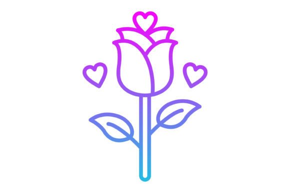 Rose Line Gradient Icon: Elevating Digital & Print Design