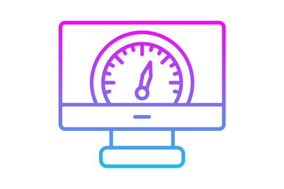 Speed Test Line Gradient Icon: A Dynamic Asset for Modern Design