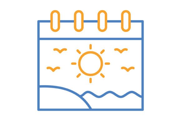 Summer Blue & Orange Line Icon: A Designer's Versatile Toolkit