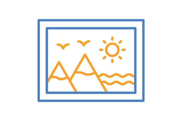 Unpacking the Painting Blue & Orange Line Icon Set