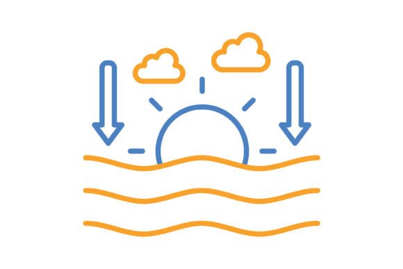 Warm Up Your Designs with the Sunset Blue & Orange Line Icon